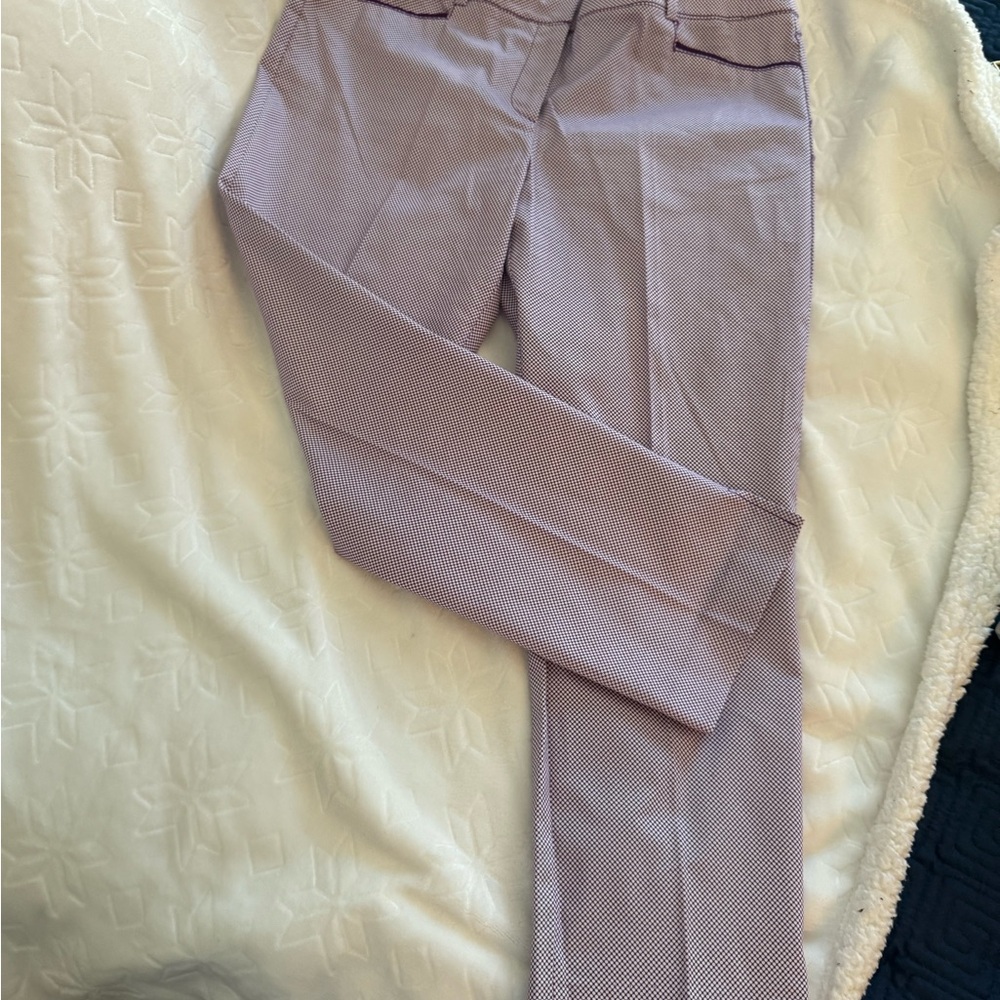 New York & Company Purple Geometric capri Pants
